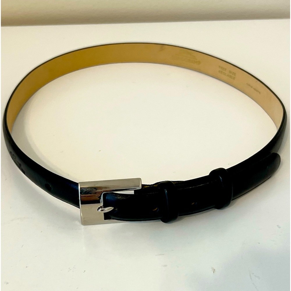 Longchamp Black Leather Belt- Size Small- Like New